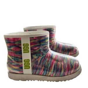 UGG classic clear mini pixelate multicolor waterproof  boots‎  size 6 EU 38